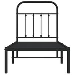 vidaXL Cadre de lit métal sans matelas avec tête de lit noir 75x190 cm