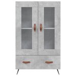 vidaXL Buffet haut gris béton 69 5x31x115 cm bois d'ingénierie