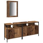 vidaXL Meubles de salle de bain 3 Pièces Marron Bois d'ingénierie