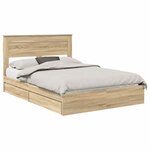 vidaXL Lit de Rangement Chêne Sonoma 140 x 190 cm Bois d'ingénierie