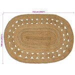 vidaXL Tapis de surface Naturel 100 x 152 cm Jute