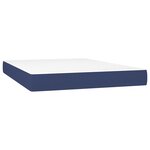 vidaXL Sommier à lattes de lit matelas et LED Bleu 140x200 cm Tissu