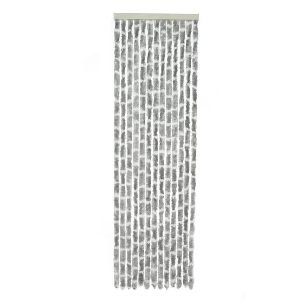 Travellife Rideau de porte Chenille Stripe 185x56 cm Gris et blanc