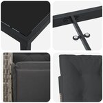 Ensemble de salle à manger de jardin vidaXL 3 pièces avec coussins gris polyrotin