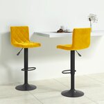 vidaXL Tabourets de bar lot de 2 jaune moutarde velours