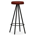 vidaXL Ensemble de bar 5 Pièces Bois d'acacia massif et cuir véritable