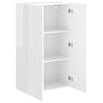 vidaXL Meuble TV mural Montage mural Blanc brillant 59 5 x 31 x 100 cm