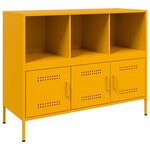 vidaXL Buffet jaune moutarde 100 5x39x79 cm acier