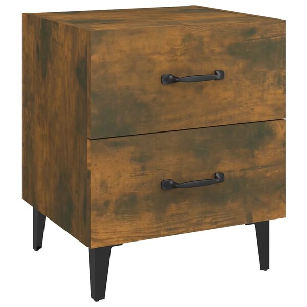 vidaXL Table de chevet Chêne fumé 40x35x47 5 cm