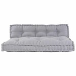 vidaXL Coussin de canapé sur palette 2 Pièces Gris tissu