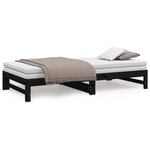 vidaXL Lit coulissant Noir 2x(100x200) cm Bois de pin massif
