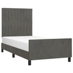 vidaXL Cadre de lit sans matelas gris foncé 90x200 cm velours