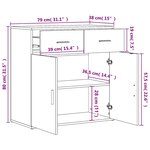 vidaXL Buffets 2 Pièces blanc 79x38x80 cm bois d’ingénierie