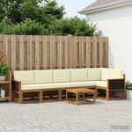 vidaXL Ensemble de canapés d'extérieur 7 pc Naturel et Crème Polyester