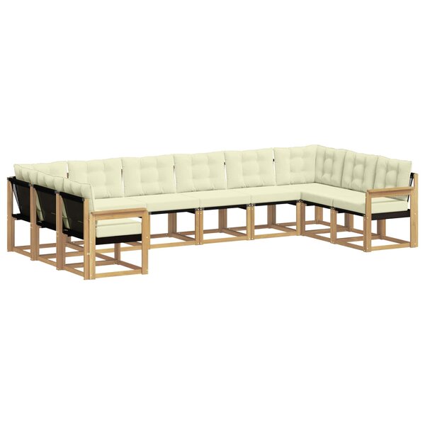 vidaXL Ensemble de canapés d'extérieur 10 pc Blanc et crème
