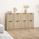 vidaXL Buffets 2 Pièces Chêne sonoma 60x30x70 cm Bois d'ingénierie