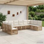vidaXL Ensemble de canapés d'extérieur Naturel Polyester