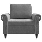 vidaXL Fauteuil Gris foncé 60 cm Velours
