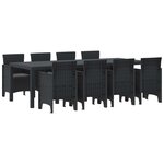 vidaXL Ensemble de salle à manger pour jardin 9 pc Anthracite