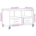 vidaXL Meuble TV noir 68x39x43 5 cm acier