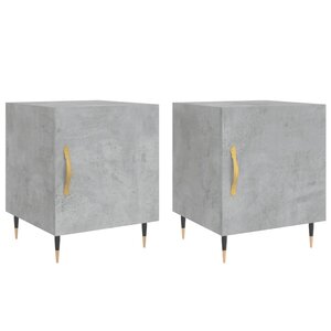 vidaXL Tables de chevet 2 Pièces gris béton 40x40x50 cm bois d’ingénierie
