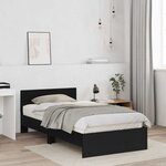 vidaXL Cadre de lit Chêne noir 203 x 185 x 70 cm Bois d'ingénierie