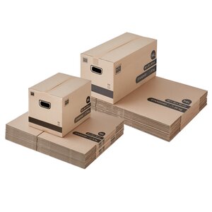 Pack and Move - Lot 30 Cartons Tailles Mixes - 60 x 30 x 30 cm + 40 x 30 x 30 cm - Déménagement - 2 Tailles