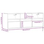 vidaXL Meuble TV mural avec lumières LED chêne fumé 130x31x45 cm