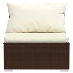 vidaXL Salon de jardin 9 Pièces avec coussins Marron Résine tressée