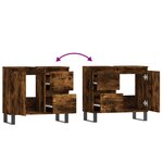 vidaXL Armoire de bain chêne fumé 65x33x60 cm bois d'ingénierie