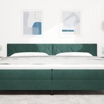 vidaXL Têtière LED design blocs diamants vert foncé 200 cm en velours