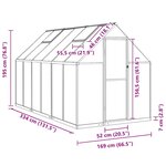 vidaXL Serre avec cadre de base anthracite 334x169x195 cm aluminium