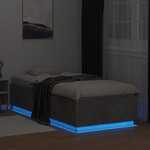 vidaXL Cadre de lit avec LED sans matelas gris béton 90x200 cm