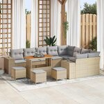 vidaXL Ensemble de canapé de jardin 13 Pièces Beige  Gris clair