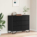 vidaXL Commode Chêne noir 91 x 35.5 x 74.5 cm Bois d'ingénierie