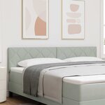 vidaXL Tête de lit LED blocs diamants grise clair 180 cm en velours