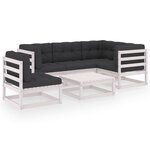 vidaXL Salon de jardin 6 Pièces avec coussins Bois de pin massif