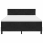 Lit à ressorts vidaXL avec matelas noir 140x200 cm en velours