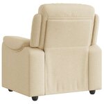 vidaXL Fauteuil inclinable Crème Tissu