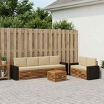 vidaXL Ensemble de canapés d'extérieur 7 Pièces Naturel et Beige