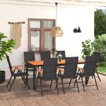 vidaXL Ensemble à manger de jardin 9 Pièces noir et marron