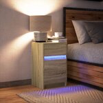 vidaXL Armoire de chevet avec lumières LED chêne sonoma