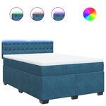 vidaXL Sommier à lattes de lit et matelas bleu 140x190 cm velours