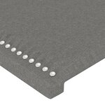 vidaXL Tête de lit à LED Gris foncé 147x16x78/88 cm Tissu
