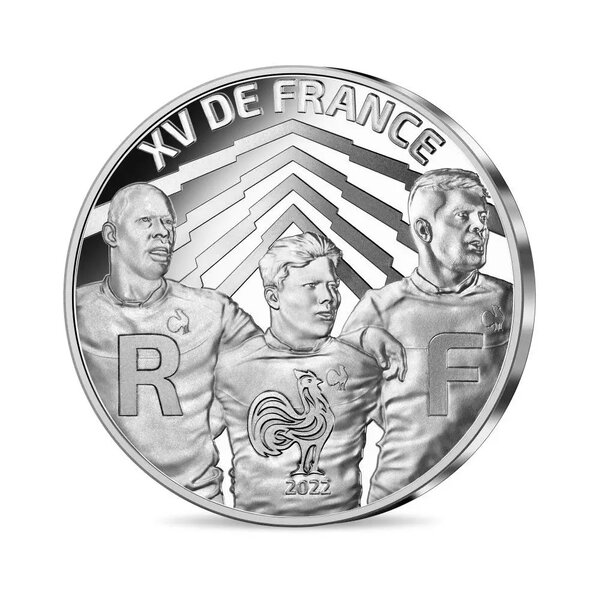 Pièce de monnaie 10 euro France 2022 argent BE – Coupe du monde de rugby en France (XV de France)