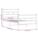 vidaXL Cadre de lit en métal sans matelas chêne sonoma 100x190 cm