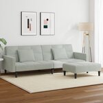vidaXL Canapé-lit à 2 places avec repose-pied gris clair velours