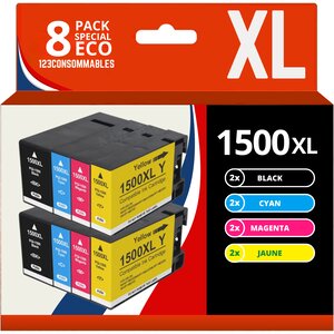 PGI-1500XL - Pack 8 cartouches compatibles Canon Maxify MB2150 MB2350 MB2750