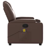 vidaXL Fauteuil de massage inclinable Marron Similicuir
