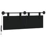 vidaXL Tête de lit suspendue Avec lumière LED Noir Tissu